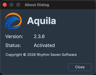 The About dialog open over the main window.