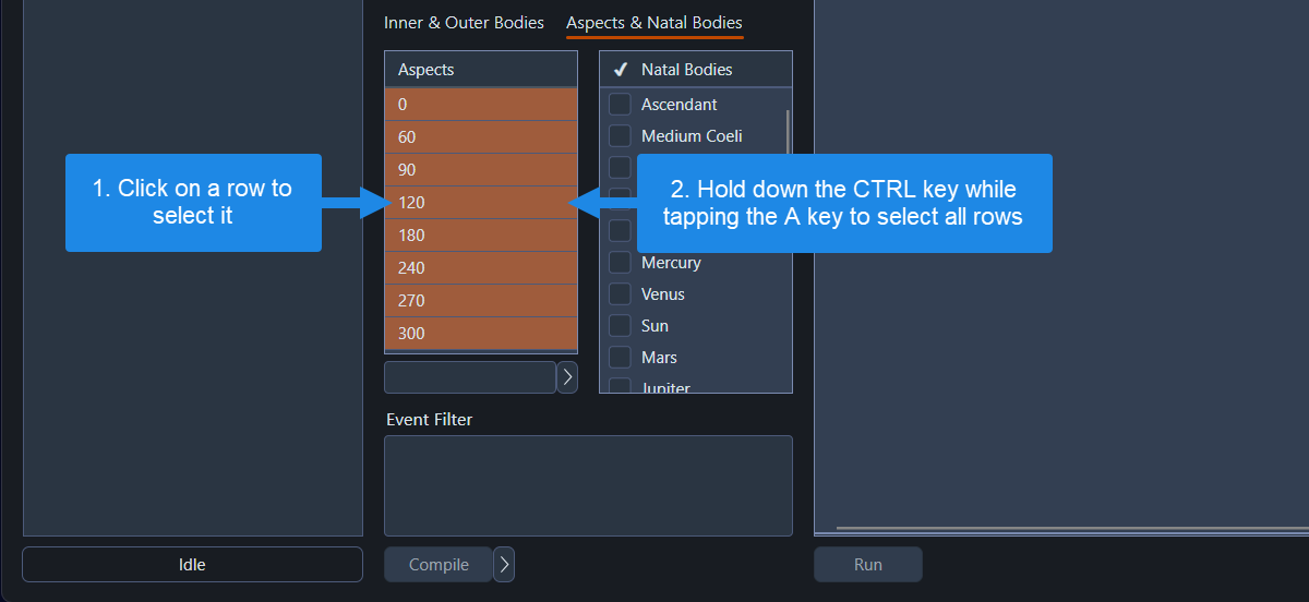 Selecting all rows in numeric data grids
