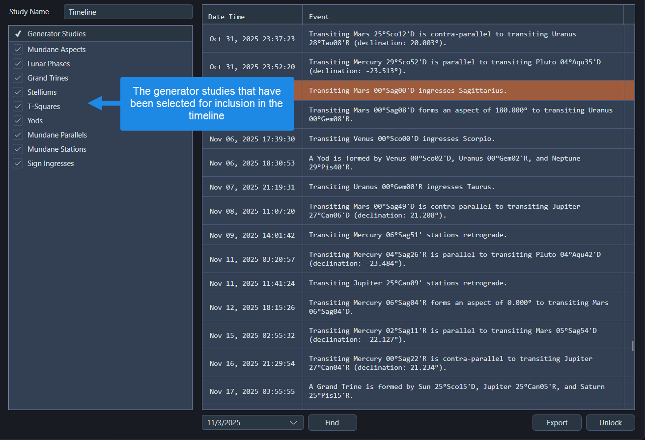 Example Timeline Study
