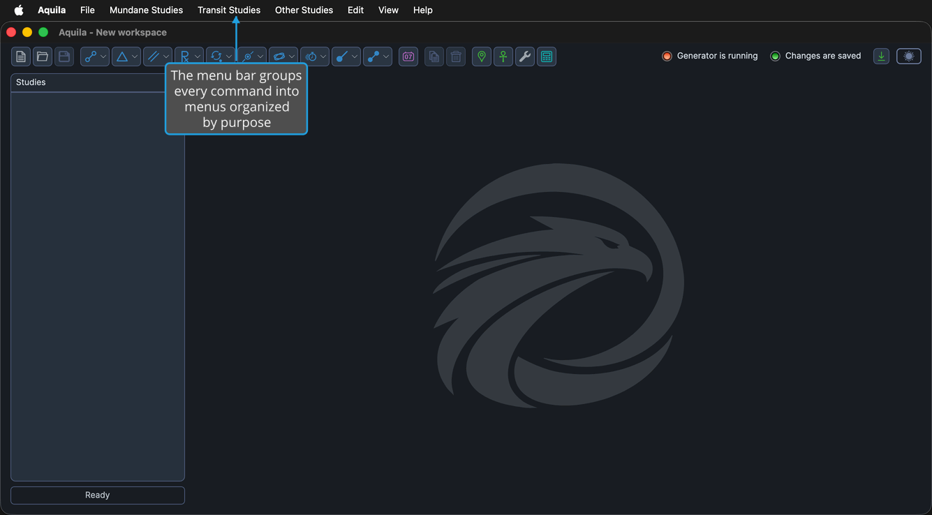 The application menu bar with all top-level menu titles visible.