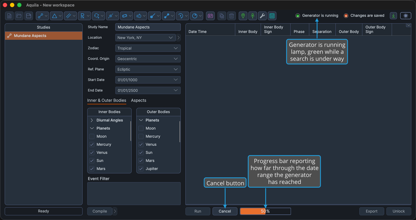 A study generating, with the progress bar highlighted.