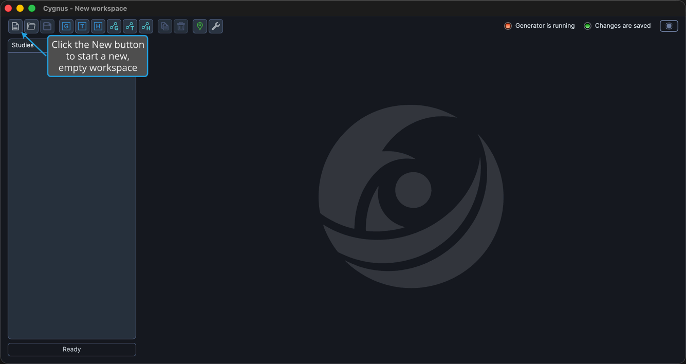 The Cygnus toolbar.