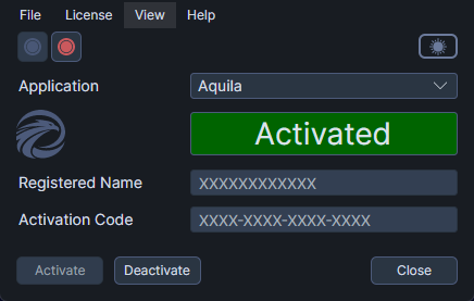 Closing the application using the Close button at the bottom-right of the window